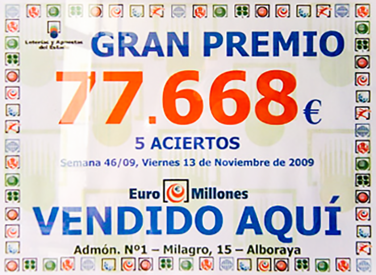 Quinto premio en Loteria de Navidad premiados en el año 2012